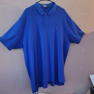 Men's XXL Ralph Lauren Polo short sleeve golf shirt royal blue with a red pony